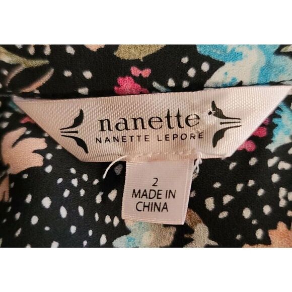 Nanette Lepore NWT Women's Black Moody Treasures Floral Dress Size 2 NEW t22 - Picture 6 of 8